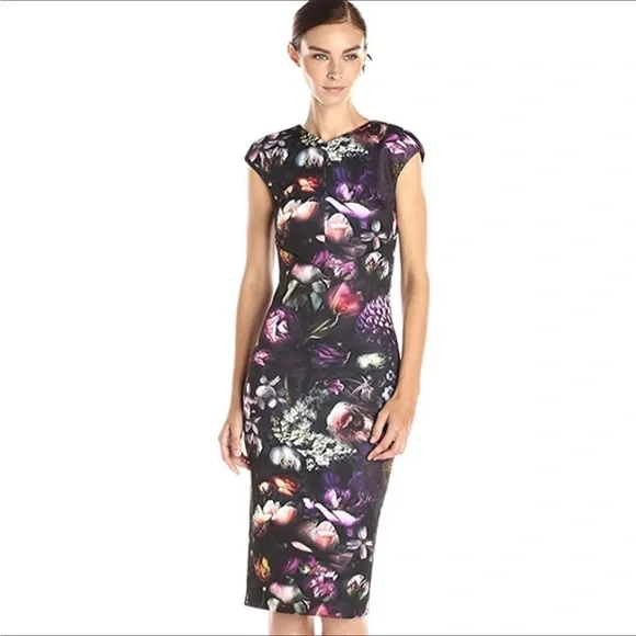 bodycon dress ted baker Black High Neck Long Sleeve Cut Out Bodycon Mini Dress